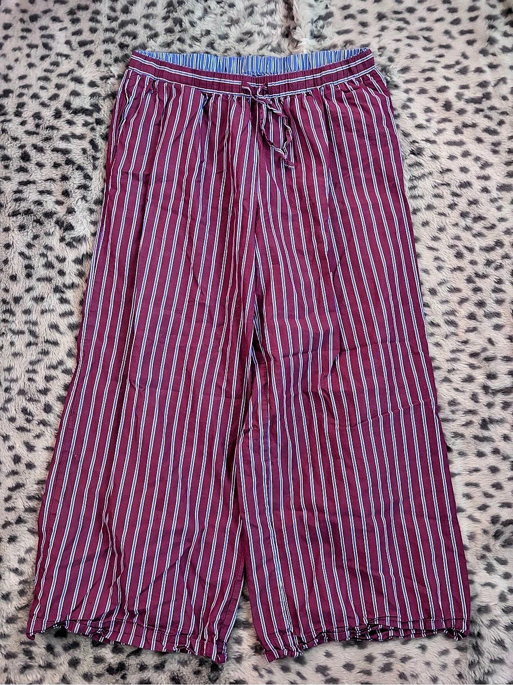 Primark Striped Wide Leg Pants Red & Blue